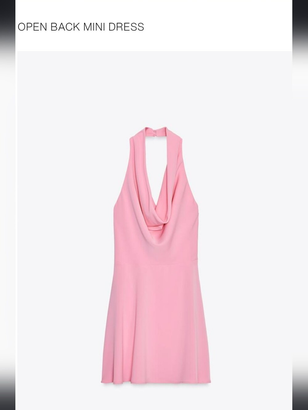 Zara Open Back Pink Mini Dress